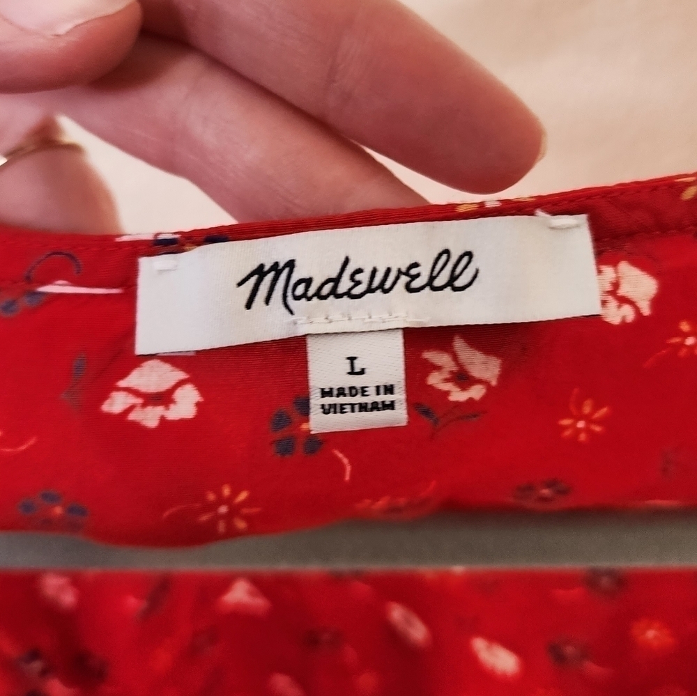 Madewell Prairie Floral Novel Tie-Front Top L - Picture 6 of 7
